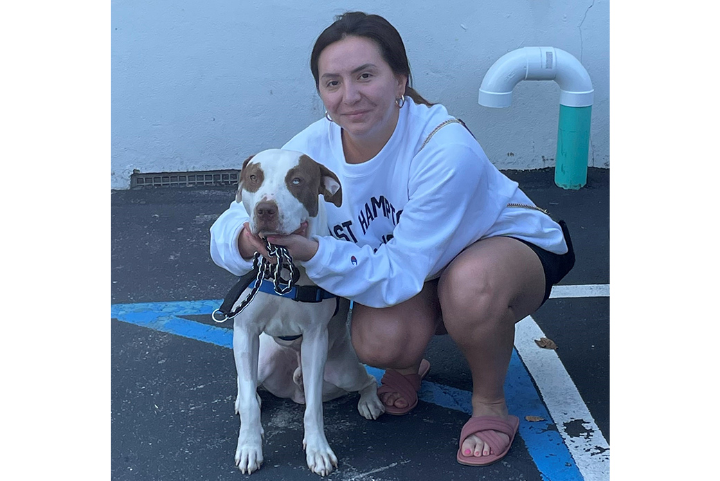 Jaide B adopts Aqua the dog