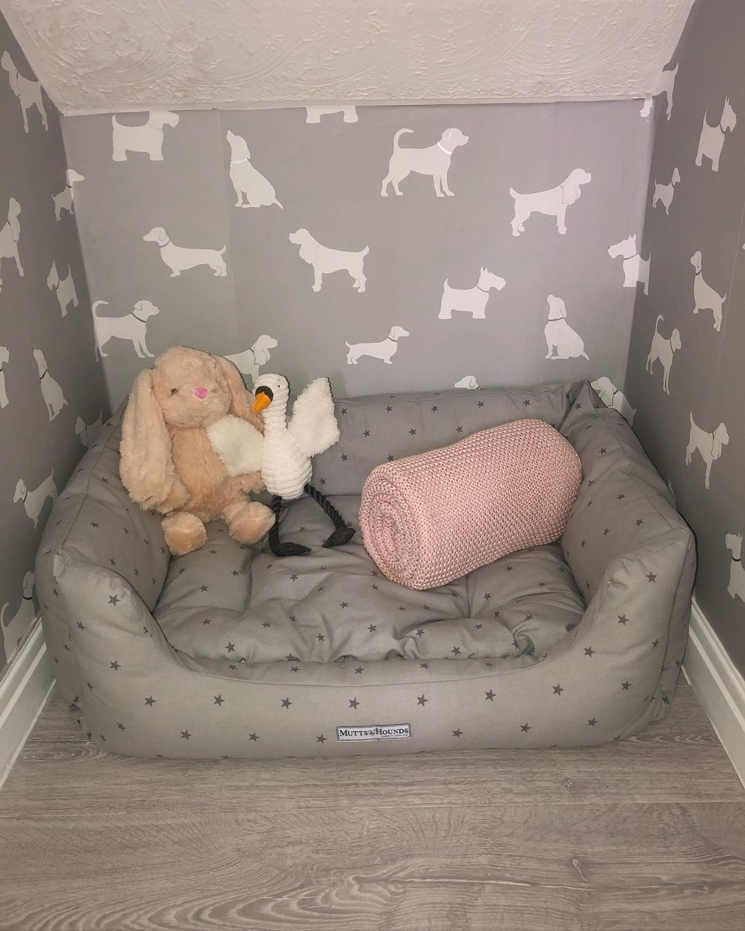 A dog room made under stair case