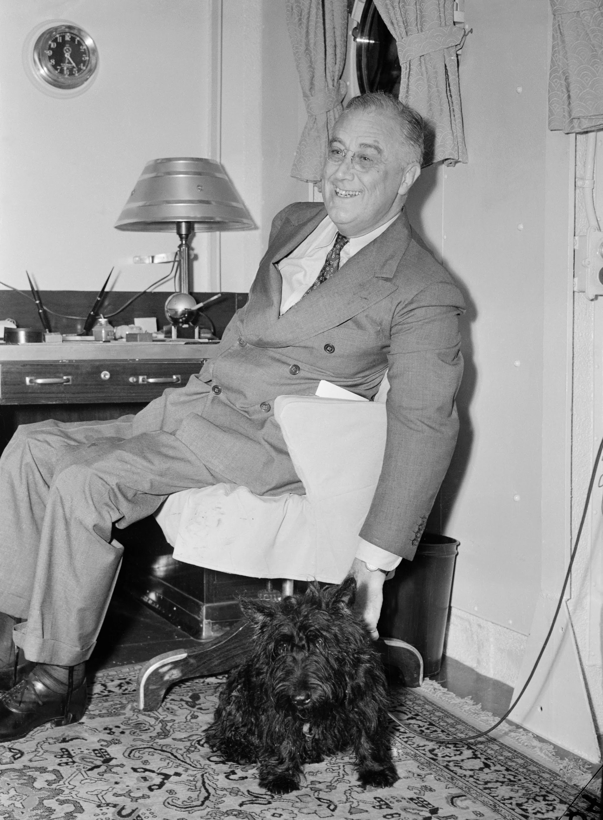President Franklin D. Roosevelt and his dog Fala