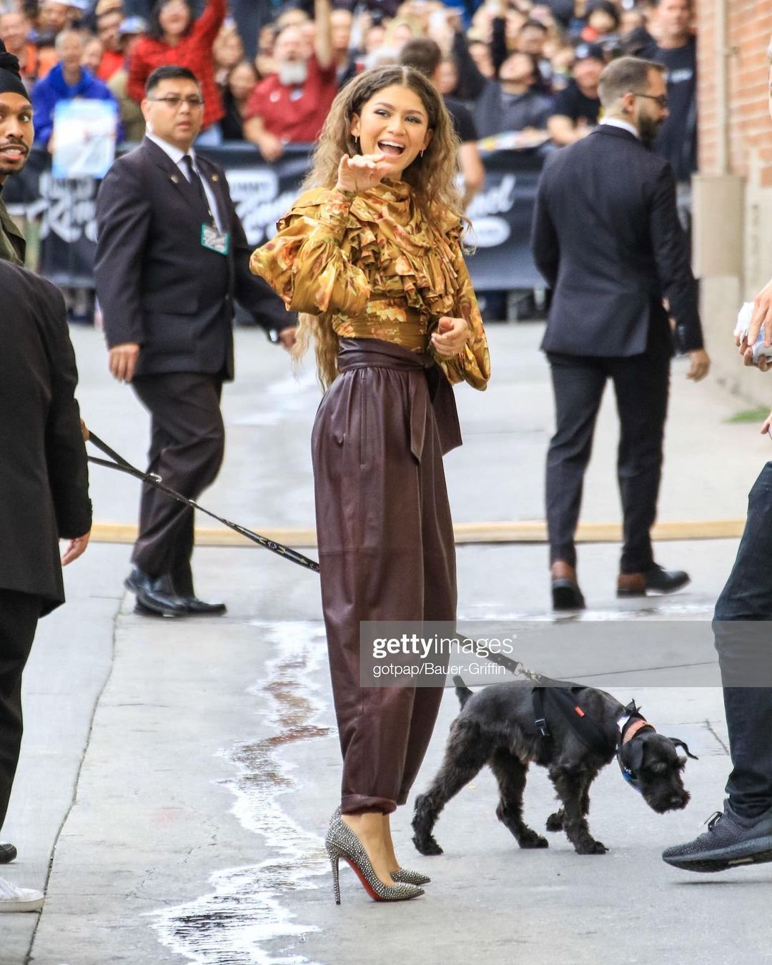 Zendaya and her dog at an award show
