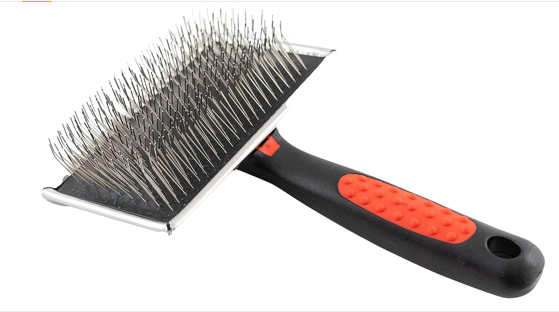 Paw Brothers Extra Long Pin Flat Slicker Dog Brush for Australian Shepherds