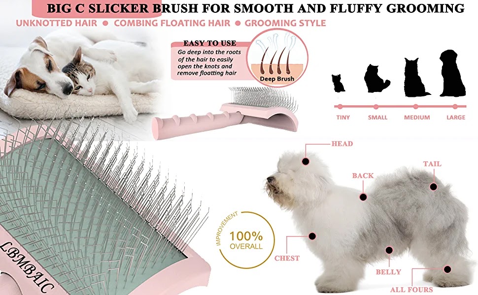 Longer Soft Pin Slicker Brush for Miniature Schnauzers in The United States