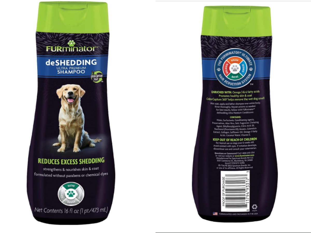 FURminator's Ultra Premium De-shedding Shampoo for dogs